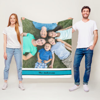 Personalized Family Photo and Name  Fleece Blanket