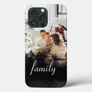 Personalized Family Photo Black Abstract iPhone 13 Pro Case