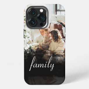 Personalized Family Photo Black Abstract iPhone 13 Pro Case
