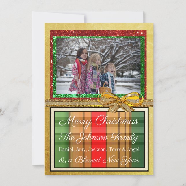 Personalized Family Photo Christmas Card (Front)