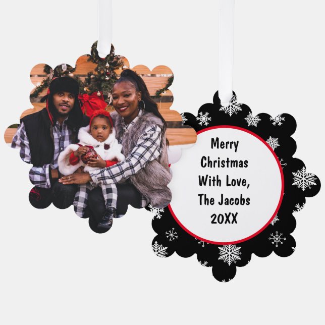 Personalized Family Photo Christmas Ornament Card (Front/Back)