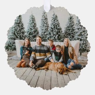 Personalized Family Photo Christmas Ornament Tag Card