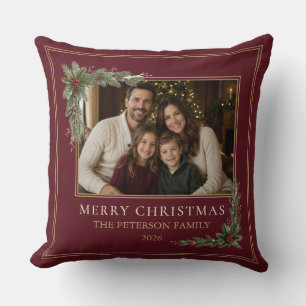 Personalized Family Photo Christmas Pillow