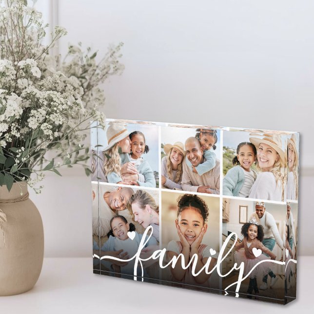 Personalized Family Photo Collage Acrylic Block (Personalized Family Photo Collage Acrylic Block )