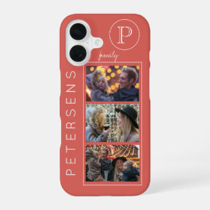 Personalized family photo collage monogram iPhone 16 case
