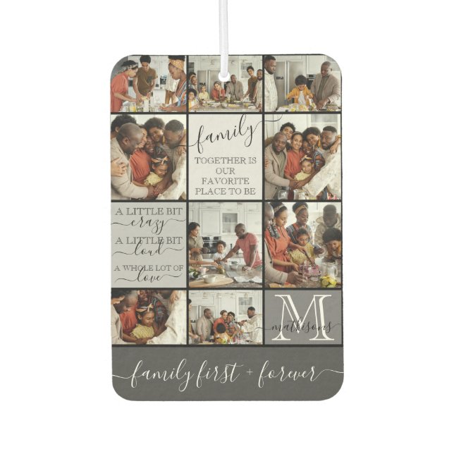 Personalized Family Photo Collage Monogram Quotes Air Freshener (Front)