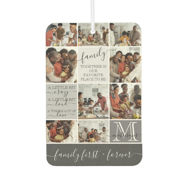 Personalized Family Photo Collage Monogram Quotes Air Freshener (Front)