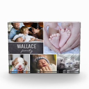 Personalized Family Photo Collage Name Frame Block