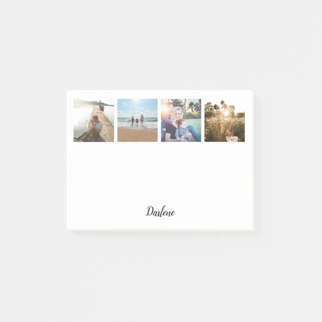 Personalized Family Photo Collage Name Post-it Notes (Front)