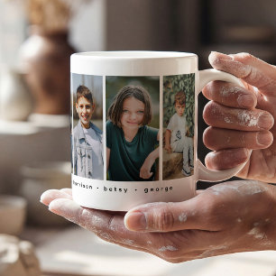 Personalized Family Photo Collage & Names Gift Coffee Mug
