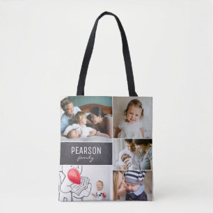 Personalized Family photo Collage special message Tote Bag