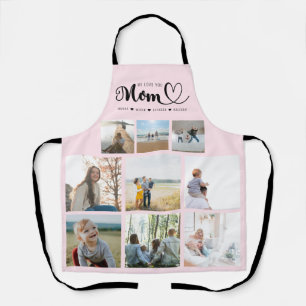 Personalized Family Photo Collage We Love You Mom Apron