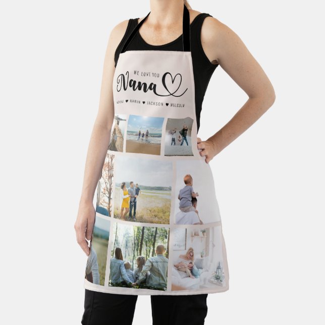 Personalized Family Photo Collage We Love You Nana Apron (Insitu)