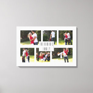 Personalized family photo collage with six photos canvas print