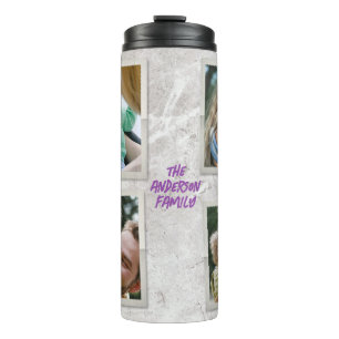 Personalized Family Photo Collage with Texts Thermal Tumbler