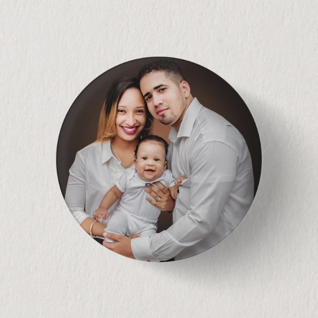 Personalized Family Photo Custom   1 Inch Round Button (Front)