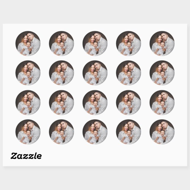 Personalized Family Photo Custom Classic Round Sticker (Sheet)