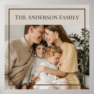 Personalized Family Photo Custom Family Name Poster