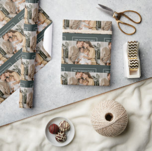 Personalized Family Photo Custom Family Name Wrapping Paper
