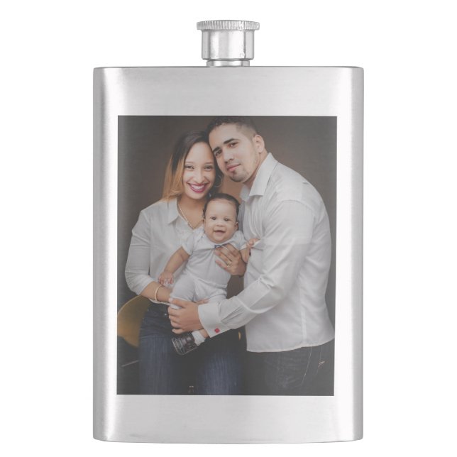 Personalized Family Photo Custom Hip Flask (Front)