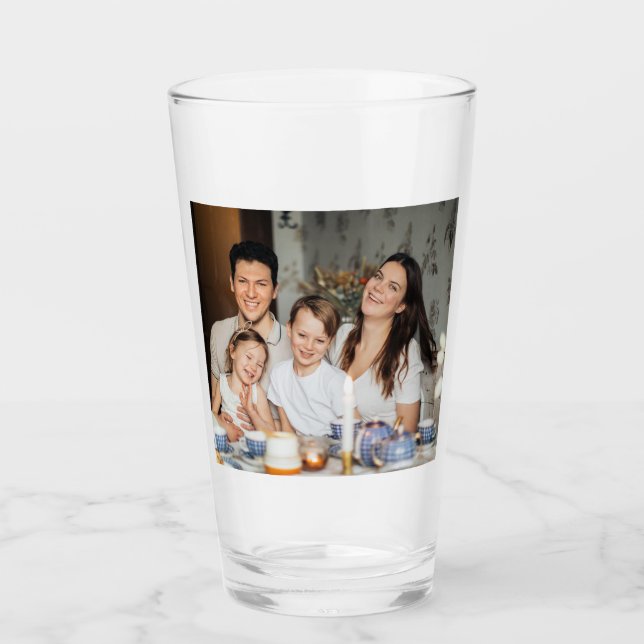 Personalized Family Photo Custom Keepsake Glass (Front)