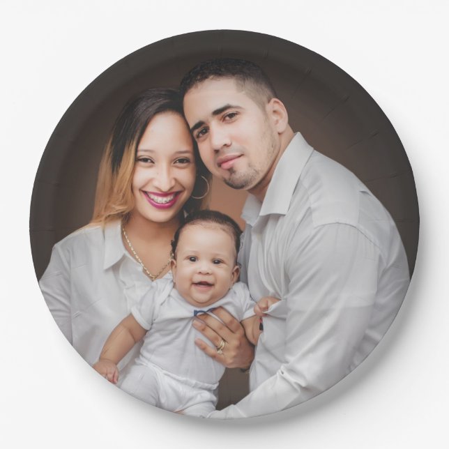 Personalized Family Photo Custom Paper Plate (Front)