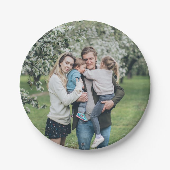 Personalized Family Photo Custom Paper Plate (Front)