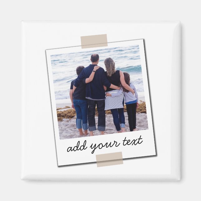 Personalized Family Photo & Custom Text Magnet (Front)