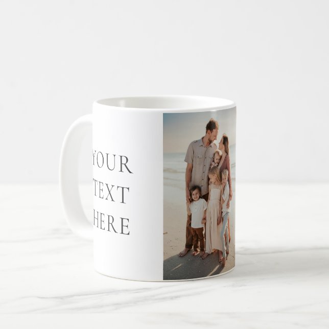 Personalized Family Photo Custom Text Picture Gift Coffee Mug (Front Left)