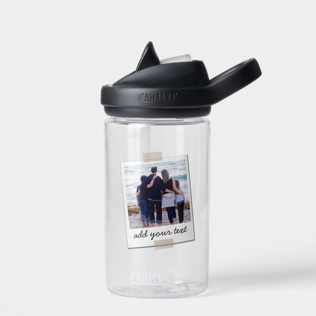 Personalized Family Photo & Custom Text   Water Bottle (Left)