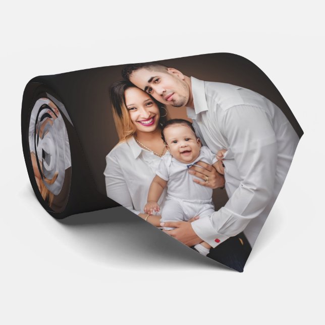 Personalized Family Photo Custom Tie (Rolled)