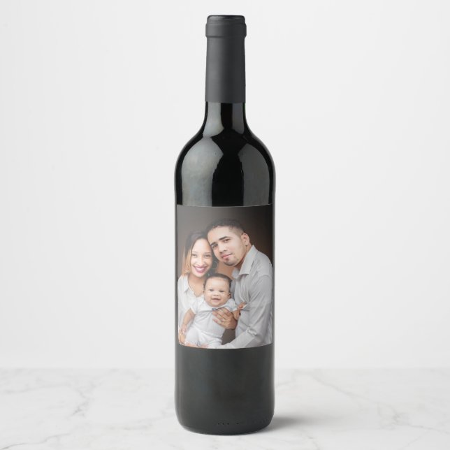 Personalized Family Photo Custom  Wine Label (Front)