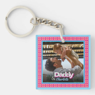 Personalized Family Photo – Dad with Daughter-Son Keychain