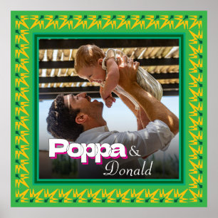 Personalized Family Photo – Dad with Daughter-Son Poster