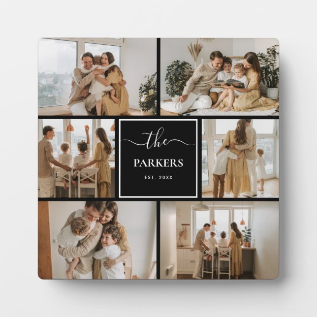 Personalized Family Photo Editable Colour Collage Plaque (Front)