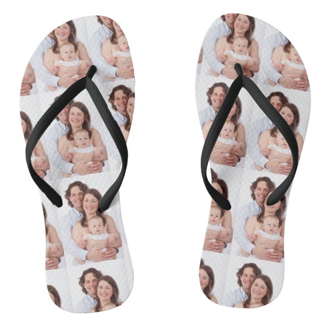 Personalized Family Photo Flip Flops (Footbed)