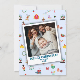 Personalized family photo framed cute Christmas Holiday Card