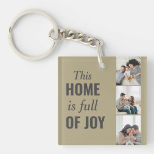 Personalized Family Photo Full of Joy Valentine's Keychain