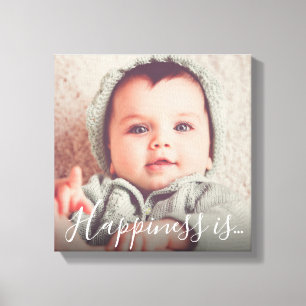 Personalized Family Photo   Happiness is... Canvas Print
