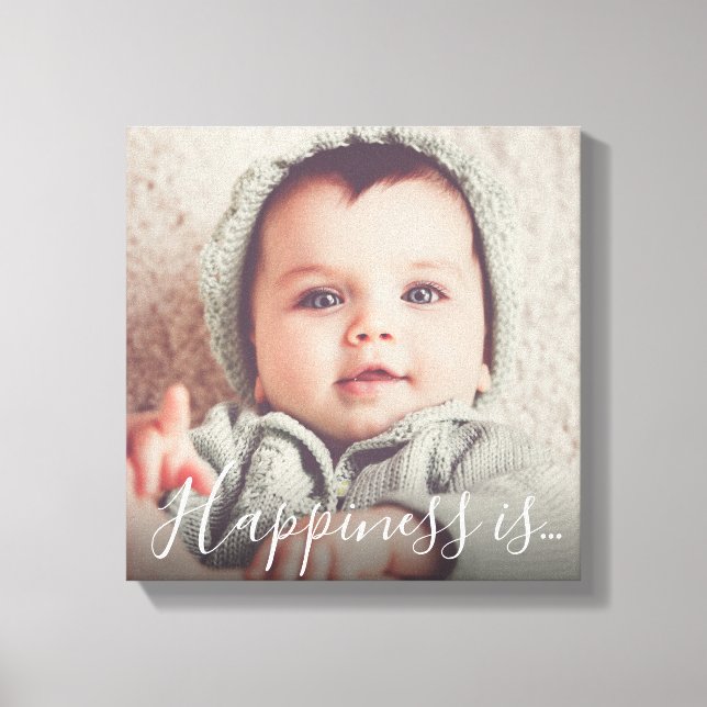 Personalized Family Photo | Happiness is... Canvas Print (Front)