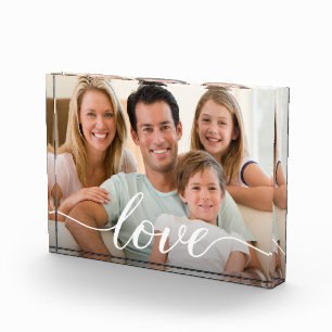 Personalized Family Photo Love Script  Block