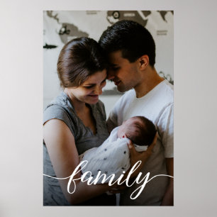 Personalized Family Photo Love Script Poster