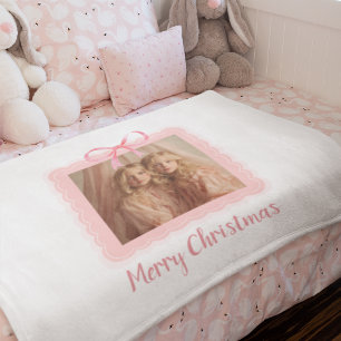 Personalized Family Photo Merry Christmas Blanket