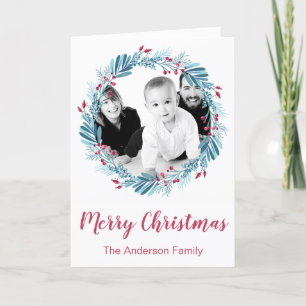 Personalized Family Photo Merry Christmas Holiday Card