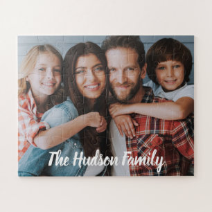 Personalized Family Photo Monogram Name Jigsaw Puzzle
