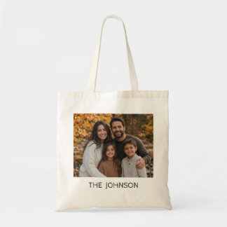 Personalized Family Photo Name Tote Bag