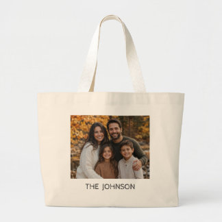 Personalized Family Photo Name Tote Bag