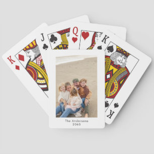 Personalized Family Photo Name & Year Playing Cards