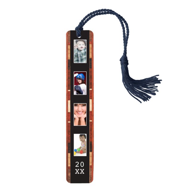 Personalized Family Photo on Wood Bookmark (Front)