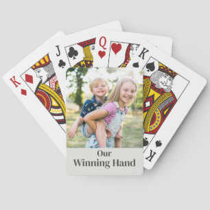 Personalized Family Photo Our Winning Hand Playing Cards